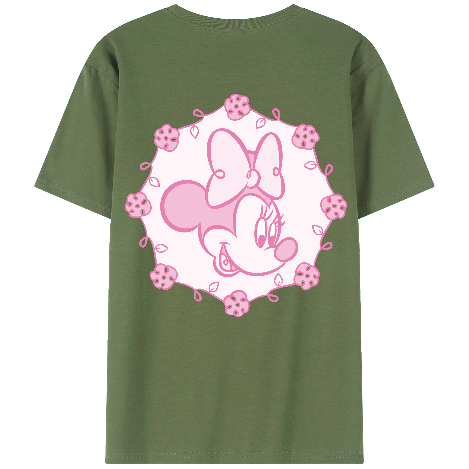ミッキーマウス Mickey Mouse 綿100％ メンズ半袖Tシャツ（バックプリント） 通気性